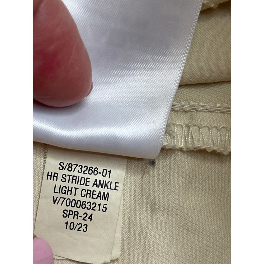 GAP High Rise Stride Ankle Pants Light Cream Straight Wide Leg Stretch, Size 14 - Picture 9 of 11